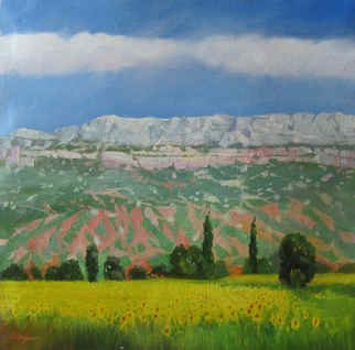Serge Akopov; Provencal Landscape, 2016, Original Painting Oil, 36 x 36 cm. Artwork description: 241 impressionism, landscape, painting oil, fine art...