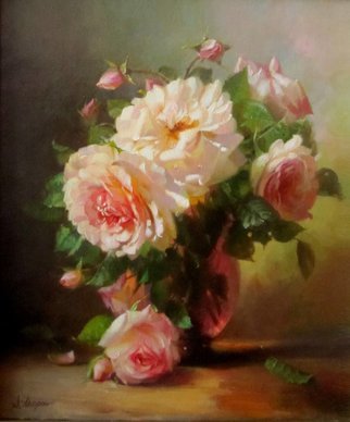 Serge Akopov; Roses, 2014, Original Painting Oil, 28 x 32 cm. Artwork description: 241 painting, still life, oil painting, flowers...