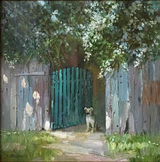 Serge Akopov; Waiting Puppy, 2018, Original Painting Oil, 30 x 30 cm. Artwork description: 241 oil painting, landscape, animals...