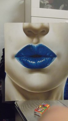 Corpullis Lory; Blue Mouth, 2013, Original Painting Oil, 40 x 50 cm. Artwork description: 241  oil on canvans ...