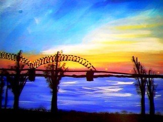 Loretta Nash; Memphis At Sunset, 2009, Original Painting Acrylic, 11 x 14 inches. Artwork description: 241   Memphis, sunset  ...