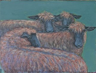 Lynn Rupe; Monkton Sheep Blue, 2010, Original Painting Acrylic, 36 x 25 inches. Artwork description: 241  My sheep. Monkton, Vermont ...