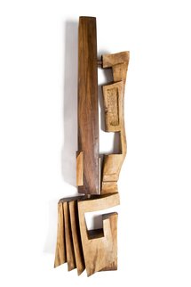Blazej Siplak; Head N 11, 2017, Original Woodworking, 33 x 130 cm. Artwork description: 241 wood, head, walnut, sculpture, abstract, woodcut, art, brown...