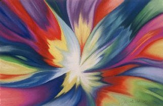 Lucy Arnold; Burst Of Joy, 1997, Original Giclee Reproduction, 24 x 18 inches. Artwork description: 241 Signed, limited edition giclee print of original pastel.  The idea of this vibrantly colorful abstract image is to convey the explosive joy of spirit becoming flesh....