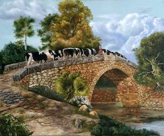 Luiz Henrique Azevedo, 'All Pass', 2007, original Painting Oil, 65 x 54  x 3 cm. Artwork description: 1758  . . . Yes, all pass like the clouds in the sky and the cattle crossing the bridge. ...