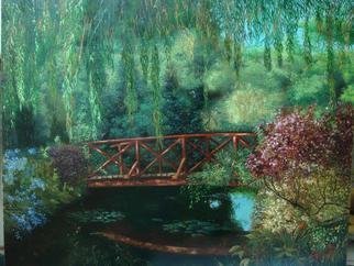 Luiz Henrique Azevedo, 'Nostalgia', 2012, original Painting Oil, 40 x 50  x 5 cm. Artwork description: 1758  In a context of art ( Giverny ) a bridge of my childhood. ...