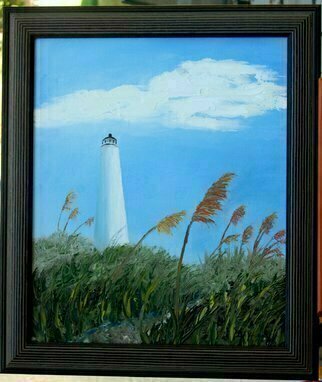 Lora Vannoord, 'Lighthouse', 2011, original Painting Oil, 20 x 24  x 1 inches. Artwork description: 2307 Original oil painting using mostly a knife on canvas board.  It has a 3 inch dark brown frame.  ...