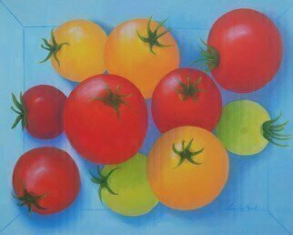 Lora Vannoord, 'Tomatoes', 2018, original Painting Oil, 20 x 16  x 1 inches. Artwork description: 1911 An original oil painting on canvas inspired by visiting an  organic  farm in New York that had tomatoes of many lovely colors...