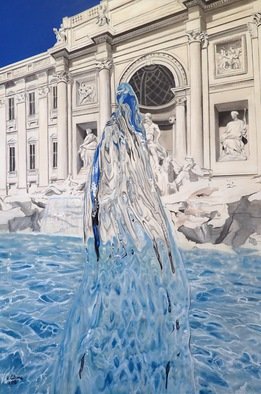 Valeria Latorre; Aqua Virgo, 2016, Original Painting Acrylic, 110 x 166 cm. Artwork description: 241  Photorealistic painting of water in movement.Aqua Virgo is one of the acqueducts that supplied water to Rome for more than 400 years. It has its terminal point at Fontana di Trevi, Rome. ...