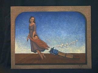 Lynette Vought; Dreamer In Training, 2001, Original Painting Acrylic, 11 x 14 inches. Artwork description: 241 A mother guiding her son in the dream world. This painting is also available as a color laser print....