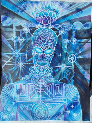 Scott Maki; Guardian Spirit, 2015, Original Painting Acrylic, 14 x 16 inches. Artwork description: 241  The Being that transcends time and space.  My Guardian Spirit...