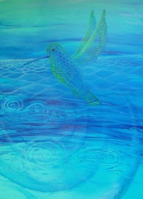 Scott Maki; Lightspeed Messenger, 2014, Original Painting Acrylic, 18 x 24 inches. Artwork description: 241   humming bird       ...