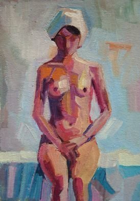 Maja Djokic Mihajlovic; Nude1, 2018, Original Painting Oil, 11 x 16 cm. Artwork description: 241 Oil painting on CanvasOne of a kind artworkSize: 11. 4 x 16. 3 x 0. 2 cm  unframed    11. 4 x 16. 4 cm  actual image size Signed on the frontStyle: Expressive and gesturalSubject: Nudes and erotic...
