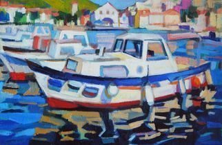 Maja Djokic Mihajlovic, 'Old Boat', 2018, original Painting Oil, 30 x 20  x 2 cm. Artwork description: 1758 Oil painting on CanvasOne of a kind artworkSize: 30 x 20 x 2 cm  unframed    30 x 20 cm  actual image size Signed on the frontStyle: Expressive and gesturalSubject: Transportation and maps...