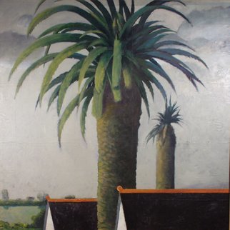 Malcolm Moran; Palm 2, 2000, Original Painting Oil, 4 x 4 feet. Artwork description: 241  Palm from childhood memory in New Orleans.  The area was destroyed in Hurricane Katrina ...