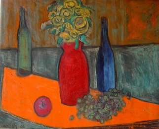 Marc Awodey; Orange And Green Still Life, 2006, Original Painting Other, 26 x 20 inches. 
