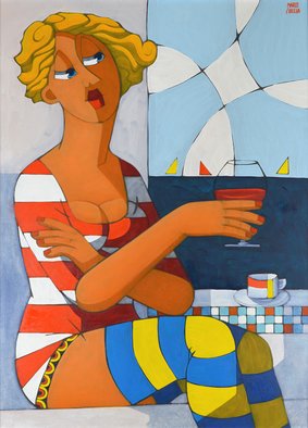 Marco Colella; Sogno Questo Cielo, 2015, Original Painting Oil, 70 x 100 cm. Artwork description: 241    canvas, oilpainting, figurativeart, sky, sea, woman, couple, dancing    ...