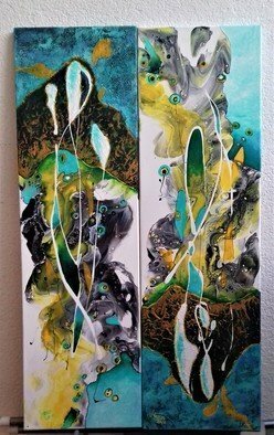 Mariana Oros; Daca Ploaia S Ar Opri, 2018, Original Painting Other, 60 x 100 cm. Artwork description: 241 Original abstract painting , acrylic on canvas stretched on wooden chassis, does not require the frame, Hand- painted and signed by the artist, absolutely unique.Title Daca ploaia s- ar opriTotal Size 60x100cm, are 2 pieces of 30x100cmYear of Work 2018Medium Acrylic on canvasReady ...