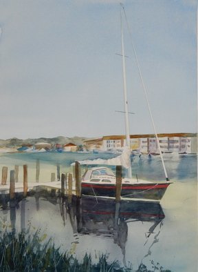 Maryann Burton; Delaware Sailboat, 2015, Original Watercolor, 24 x 18 inches. Artwork description: 241 Framed size 32. 5x26. 5...