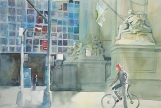 Maryann Burton; In The Canyon Of Heroes, 2014, Original Watercolor, 22 x 15 inches. Artwork description: 241 This piece was accepted into thePascack Art Association, Inc. 2nd Annual Tri- State Judged Exhibition held at theRidgewood Art Institute, in Ridgewood, NJ...