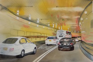 Maryann Burton; Tunnel Vision, 2016, Original Watercolor, 15 x 22 inches. Artwork description: 241 Archival matted in a gold leaf frame, under uv protective plexiglass. Framed size 22. 5x29. 5...