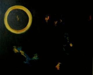 Michal Ashkenasi; Eclipse , 2005, Original Painting Acrylic, 100 x 80 cm. Artwork description: 241 The Eclipse as a metaphora for for the slow death of Earth because the careless use of the resources of the World by Mankind . ...