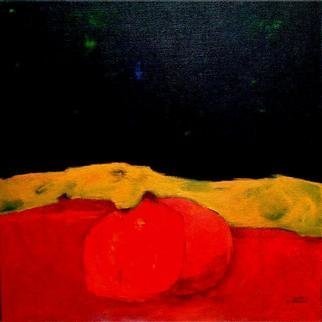 Michal Ashkenasi; Fruit In Red, 2002, Original Painting Acrylic, 80 x 80 cm. Artwork description: 241 A semi- abstract painting in vivid colors. ...