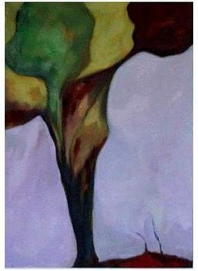 Michal Ashkenasi, 'Ilusory', 1991, original Painting Oil, 60 x 40  x 3 cm. Artwork description: 1758 An Abstract with an Optical enigma! Is it a kind of tree with a lilac background or is it a lilac gorge with a colourful tree in the background? Whatever you choose, it' s right! !...