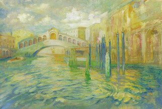 Yuriy Matrosov; View Of The Rialto Bridge, 2019, Original Painting Oil, 23.6 x 16.1 inches. Artwork description: 241 This artwork depicting the Rialto bridge in Venice. For this painting, I applied several layers of paint to the canvas in classic oil painting technique. I used a strong light and heavy shadows to create depth in a painting and a centre of interest. Hanging hardware is ...