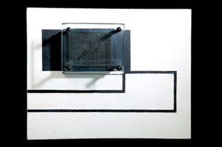 Max Tolentino, 'INSOMNIA ', 2006, original Assemblage, 30 x 40  x 9 cm. Artwork description: 1758  Wall object .mixed technique  acrilic painting over wood , glass and 499 steel needles. not available ...