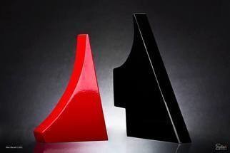 Max Tolentino, 'Le Rouge Et Le Noir', 2013, original Sculpture Wood, 30 x 30  x 30 cm. Artwork description: 1758  Wood painted sculpture combining two pieces which may be placed in various positions . dimensions are simply a reference since there are two parts. ...
