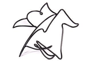 Max Tolentino, 'The Malraux Cat ', 2008, original Sculpture Steel, 27 x 25  x 24 cm. Artwork description: 1758  steel sculpture in drawn wire. part of new series of sculptures with a focus on empty spaces. technique  cutting, bending and welding . Private collection  Dr. Sigfried Spira...