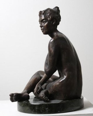 Merewyn Heath; Lady Charm, 2010, Original Sculpture Bronze, 12 x 20 inches. 