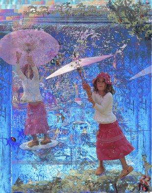 Micha Nussinov; Umbrella Girl, 2008, Original Photography Other, 80 x 120 cm. Artwork description: 241  An image that arose uplifting sensation from a real to fantasy world of child.It is printed on canvas,' Giclee print' , can be printed on other materials, in different sizes  ...