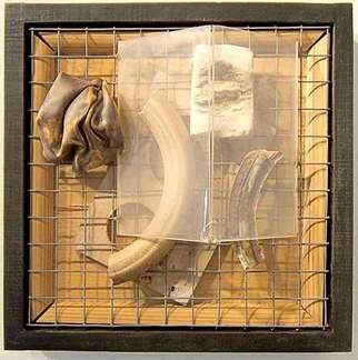 Michael Gosbee; Ambiguous Saturation, 2010, Original Assemblage, 18 x 18 inches. Artwork description: 241   abstract collage ...