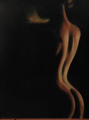 Sinisa Mihajlovic; A Woman From Shadow, 2004, Original Painting Oil, 50 x 75 cm. Artwork description: 241  THIS IS NICE EROTIC PICTURE hipperrealism....