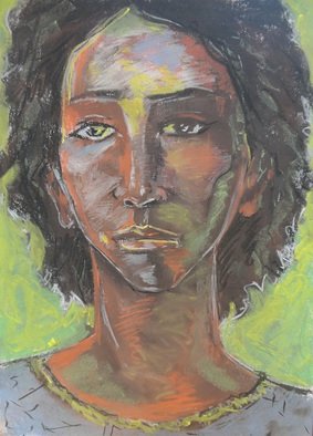 Milen Boqnov; Portrait On Cardboard, 2015, Original Pastel, 35 x 50 cm. Artwork description: 241     portrait, pastel, cardboard       ...