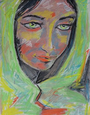 Milen Boqnov; Portrait On Cardboard, 2015, Original Pastel, 35 x 50 cm. Artwork description: 241      portrait, pastel, girl, cardboard        ...