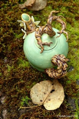 Michele Yugen Lewis; Turned Around, 2013, Original Ceramics Other,   inches. Artwork description: 241   Japanese- inspired bonsai- like sculpture on a teapot.  Created as a spiritual celebration of the perfection of imperfection in all of us.  ...