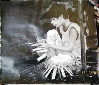 Nikhlesh Kumar; Child Labor, 2017, Original Drawing Charcoal, 18 x 12 cm. Artwork description: 241 child labor ...