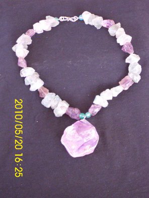Mercedes Morgana Reyes; Morgan Le Fay, 2011, Original Jewelry,   inches. Artwork description: 241   this piece has rough green fluorite, and amethyst a large rough amethyst center      ...