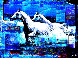 Nest Lopes; Horses From The Azure, 2013, Original Digital Painting, 80 x 60 cm. Artwork description: 241  From the series, 