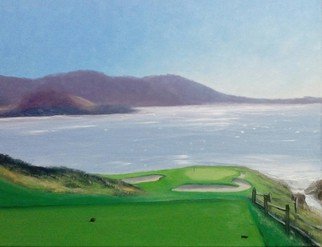 Terry Dower; Morning Light Pebble Beach, 2015, Original Painting Oil, 16 x 12 inches. Artwork description: 241     A Study of the 7th hole of Pebble beach.   ...