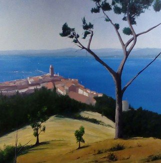 Terry Dower; St Tropez, 2015, Original Painting Oil, 120 x 120 cm. Artwork description: 241  Looking Out, St Tropez.          A     ...