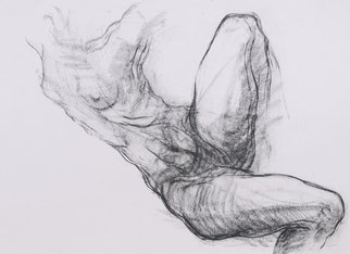Noella Roos; Torso 3, 2010, Original Drawing Charcoal, 109 x 79 cm. Artwork description: 241  Dance, body, anatomy, movement, expression, live drawing, black and white, paper ...