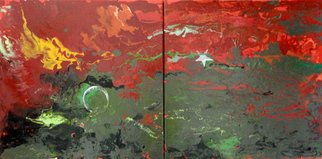 Nora Meyer; FOR THE PEOPLE, 2011, Original Mixed Media, 40 x 20 inches. Artwork description: 241       Acrylics, inks, textures on stretched canvas. Contemporary, modern original painting.      ...