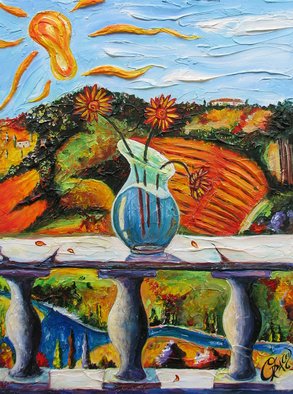 Christopher Oraced Decaro; Sunflowers In Tuscany, 2008, Original Mixed Media, 18 x 24 inches. Artwork description: 241  The sunflowers are melting and I can only sit back and watch as the Tuscan sun fills the hills with laughter.  ...