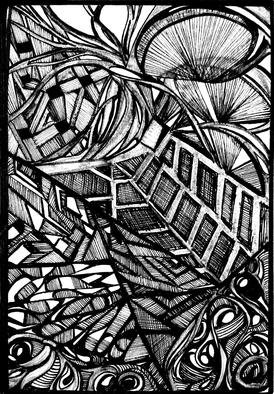 D. K. Osorio; Compartmentalizing Mental..., 2013, Original Illustration, 6 x 4 inches. Artwork description: 241  Anxiety seeps through the barriers once strong with resolve. ...