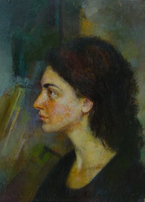Parnaos Surabischwili; Matiko, 1989, Original Painting Oil, 16 x 20 inches. Artwork description: 241  The portrait of a girl I love. ...