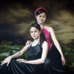 Chau Pham; Folk Songs01, 2006, Original Painting Oil, 120 x 110 cm. Artwork description: 241  Vietnam's beauty & space      ...